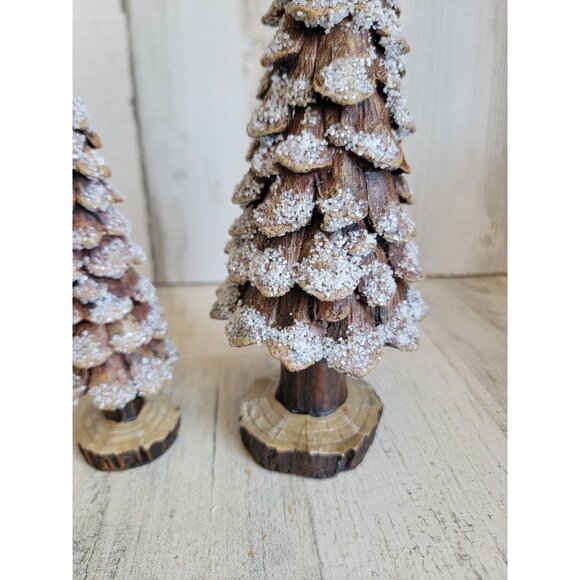 Transpac glitter unique pinecone tree set Xmas decor figure - Picture 3 of 6